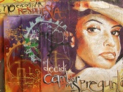 Graffiti of the face of a woman in Cuba